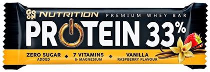 Premium Whey Μπάρα με 33% Πρωτεΐνη & Γεύση Vanilla Raspberry 50gr Go On Nutrition
