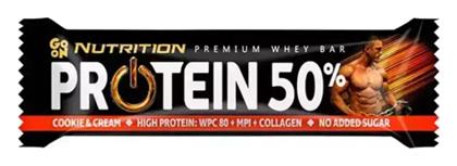 Premium Whey Μπάρα με 50% Πρωτεΐνη & Γεύση Cookies & Cream 40gr Go On Nutrition