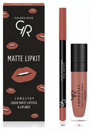 Matte LipKit Σετ Μακιγιάζ για τα Χείλη 2τμχ Golden Rose