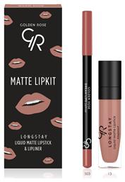 Matte LipKit Σετ Μακιγιάζ με Κραγιόν Warm Nude Golden Rose