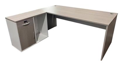 Γωνιακό Επαγγελματικό Γραφείο Armadi 140x70x75εκ. Γκρι-λευκή - Pakketo