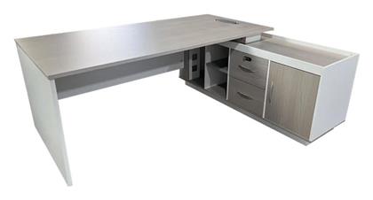 Γωνιακό Επαγγελματικό Γραφείο Armadi 180x80x75εκ. Γκρι-λευκή - Pakketo
