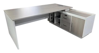 Γωνιακό Επαγγελματικό Γραφείο Armadi 200x90x75εκ. Γκρι-λευκή - Pakketo