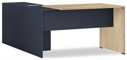 Γωνιακό Επαγγελματικό Γραφείο Lotus 180x160x75εκ. Γκρι / Φυσικό - Pakketo