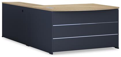 Γωνιακό Επαγγελματικό Γραφείο Lotus 180x160x75εκ. Γκρι / Φυσικό - Pakketo