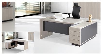 Γωνιακό Επαγγελματικό Γραφείο Progress 160x140x76εκ. Elm / Grey - Woodwell