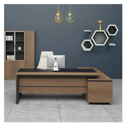 Γωνιακό Επαγγελματικό Γραφείο Proline 180x160x75εκ. Καρυδί/μαύρο - Woodwell