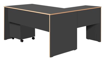 Γωνιακό Επαγγελματικό Γραφείο Rio 160x144x75εκ. Ανθρακί - Megapap