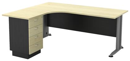 Γωνιακό Επαγγελματικό Γραφείο Superior Compact 180x150x75εκ. Μπεζ - Woodwell