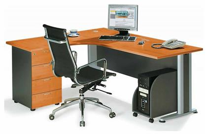 Γωνιακό Επαγγελματικό Γραφείο Superior Compact 180x150x75εκ. Καφέ - Woodwell