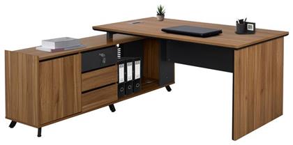 Γωνιακό Επαγγελματικό Γραφείο Supreme 160x160x75εκ. Γκρι / Honey Oak - HomeMarkt