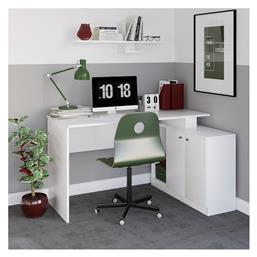 Γωνιακό Γραφείο Basak 130x60x74εκ. Λευκό - Megapap