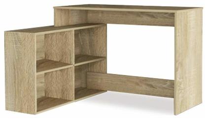 Γωνιακό Γραφείο Book Corner 125x100.5x77εκ. Μπεζ - Liberta