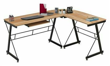 Γωνιακό Γραφείο Υπολογιστή Walnut 158x120x74εκ. Καρυδί - Μαύρο - HomeMarkt