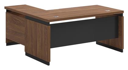 Γωνιακό Γραφείο Oscar 180x170x76εκ. Γκρι / Καρυδί - Pakketo