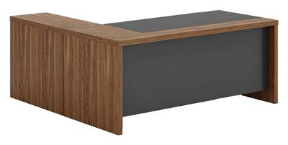 Γωνιακό Γραφείο Oscar 200x188.6x76εκ. Γκρι / Καρυδί - Pakketo