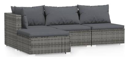 Γωνιακός Καναπές Εξωτερικού Χώρου Rattan με Μαξιλάρια 210x140x60.5cm - vidaXL