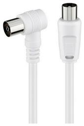 Καλώδιο Κεραίας Coax male - Coax female Λευκό 1.5m (11712) 1τμχ Goobay