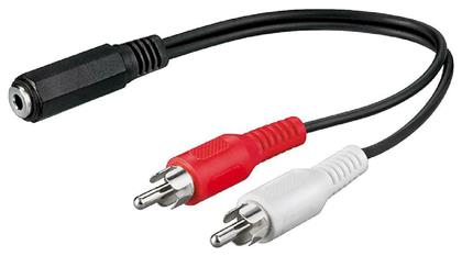 Καλώδιο 3.5mm female - RCA male Μαύρο 0.2m (50092) Goobay