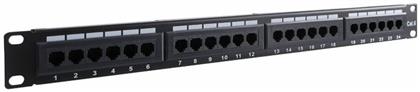 Patch Panel για Rack 1U 19'' 24 Θυρών cat6 Μαύρο Goobay