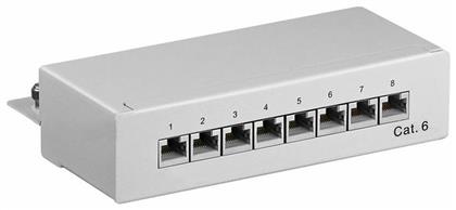 Patch Panel για Rack 1U 8 Θυρών cat6 Γκρι Goobay