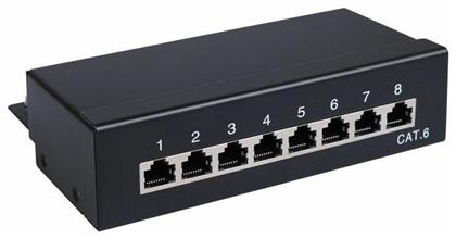 Patch Panel για Rack 1U 8 Θυρών cat6 Μαύρο Goobay