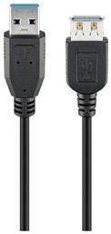 USB 3.0 Cable USB-A male - USB-A female Μαύρο 5m (95726) Goobay