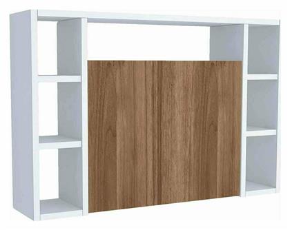 Γραφείο Amorgos με Βιβλιοθήκη 90x66x60εκ. Λευκό / Καρυδί - ArteLibre