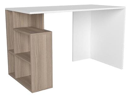 Γραφείο Antikeri με Βιβλιοθήκη 120x60x74εκ. Λευκό / Φυσικό - ArteLibre