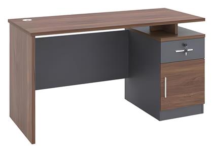 Γραφείο Cassius 120x60x75εκ. Ανθρακί-Καρυδί - Pakketo