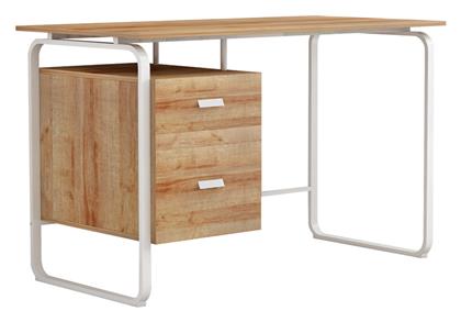 Γραφείο Clarity 120x60x75εκ. Φυσικό-Λευκό - Pakketo