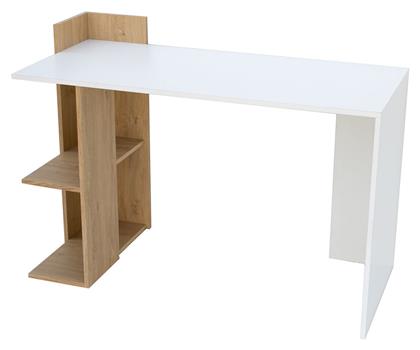 Γραφείο Deskho με Βιβλιοθήκη 120x55x85εκ. Λευκό / Δρυς - Alphab2b