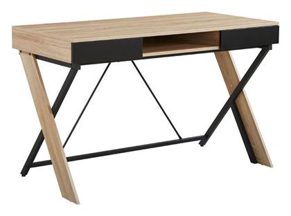Γραφείο Doble X 120x60x76εκ. Φυσικό / Μαύρο - Liberta
