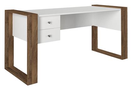 Γραφείο Fernando Ξύλινο Λευκό / Καρυδί 158.4x60x72.2εκ. Megapap