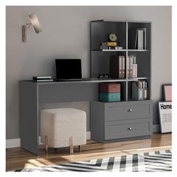 Γραφείο Franklin με Βιβλιοθήκη 155x60x152εκ. Ανθρακί - Megapap
