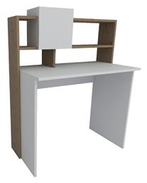 Γραφείο Υπολογιστή Koogi με Βιβλιοθήκη 94x60x118εκ. Oak-λευκή Απόχρωση - Pakketo