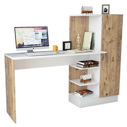 Γραφείο Kary με Βιβλιοθήκη 152.5x40x120εκ. Λευκό / Oak - Pakketo