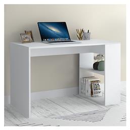 Γραφείο Mikro με Βιβλιοθήκη 120x60x75εκ. Λευκό - Megapap