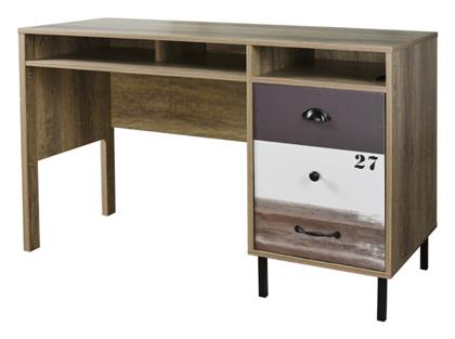 Γραφείο Number Ξύλινο Sonoma / Λευκό / Γκρι 120x48x120εκ. Liberta