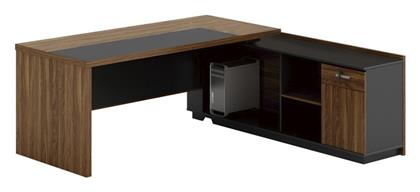 Γραφείο Oscar 220x180x76εκ. Καρυδί-ανθρακί - Pakketo