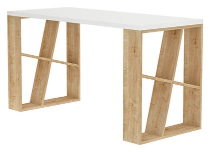 Γραφείο Silman με Βιβλιοθήκη 137x60x75εκ. Λευκό - Megapap