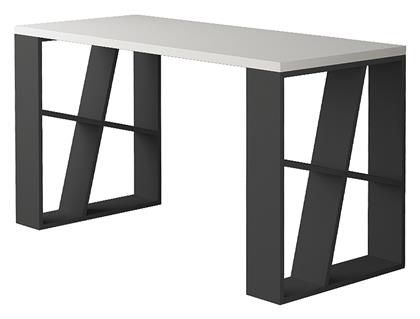 Γραφείο Silman με Βιβλιοθήκη 137x60x75εκ. Λευκό / Ανθρακί - Megapap