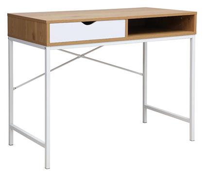 Γραφείο Taco 95x48x76εκ. Λευκό / Φυσικό - Pakketo
