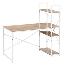 Γραφείο Torre με Βιβλιοθήκη 120x60x121εκ. Sonoma Λευκό - Liberta