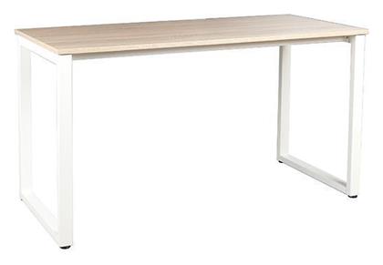 Γραφείο Ξύλινο Λευκό / Φυσικό με Μεταλλικά Πόδια 140x60x75εκ. 33209-2 - Next