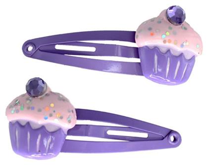 Σετ Παιδικά Κοκαλάκια με Κλιπ ''Cupcake'' σε Μωβ Χρώμα 2τμχ Great Pretenders