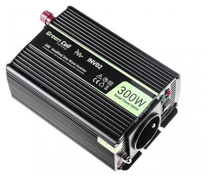 Car Power Inverter Αυτοκινήτου Τροποποιημένου Ημιτόνου 600W για Μετατροπή 24V DC σε 230V AC με 1xUSB Green Cell