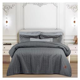 3465 Κουβερλί Υπέρδιπλο Microsatin Γκρι Σκούρο 230x250cm Greenwich Polo Club