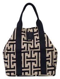 Υφασμάτινη Τσάντα Θαλάσσης με Ethnic σχέδιο Beige/Black Greenwich Polo Club