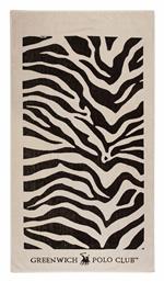 Πετσέτα Θαλάσσης Βαμβακερή Εκρού / Μαύρο Greenwich Polo Club από το Plus4u